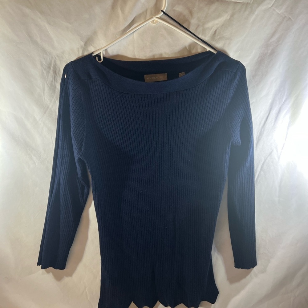 Revolution Deep Blue Ribbed Women's Sweater